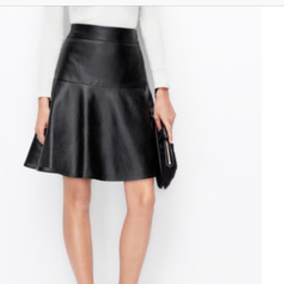 Ann Taylor Dresses & Skirts - Faux Leather Fit and Flare skirt size 2
